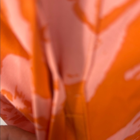 Nicole Miller Orange Midi Dress Buttoned Tie Front Size 8 - Picture 7 of 12